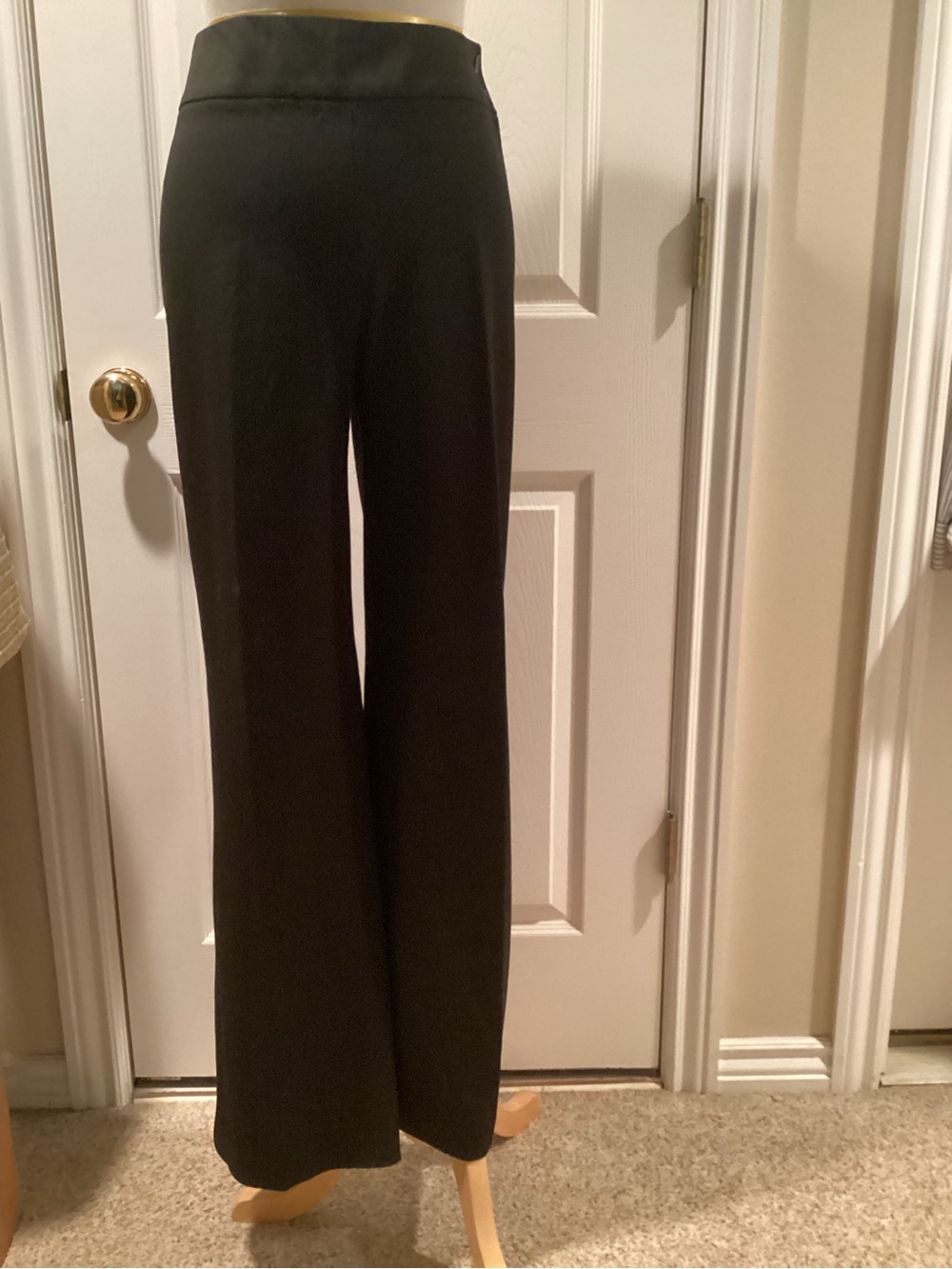 Thalian 12 Chocolate Brown Side zip High-Waist Wide-Leg Ponte Pants Trousers
